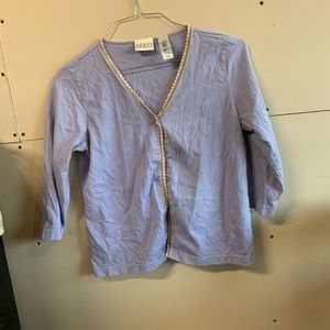 purple button up used blouse